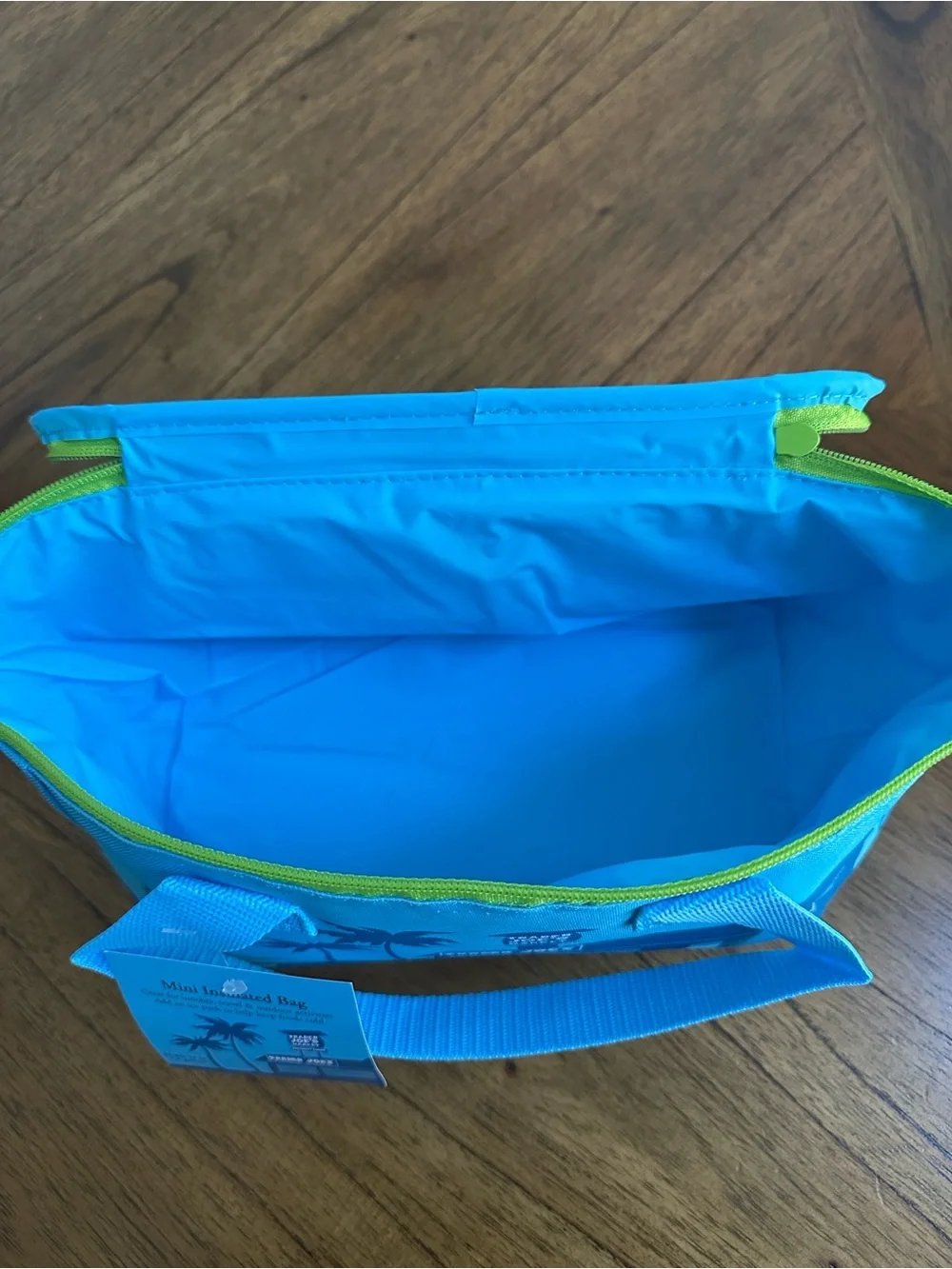 Trader Joe's Mini Blue Palm Beach Cooler Tote